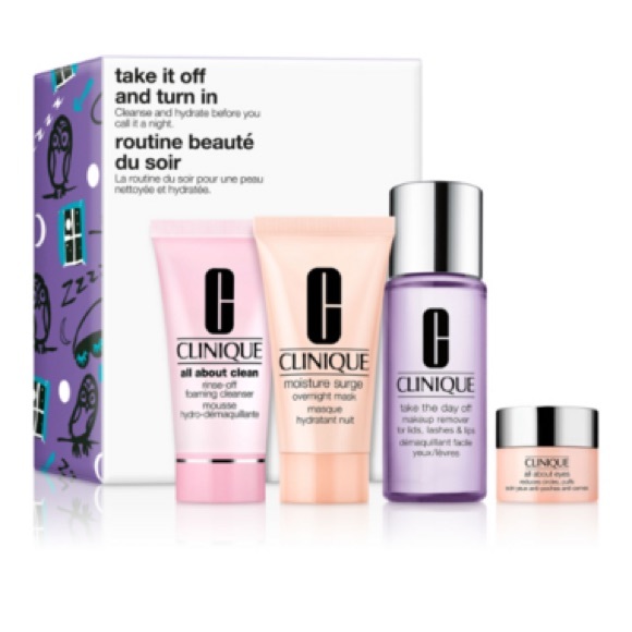 Clinique skincare 4 pc set New in box!makeup remover/cleanser/eye cream/mask GWP - Picture 2 of 7